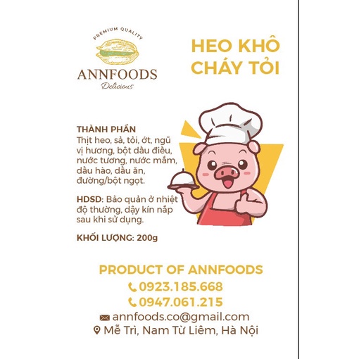 Heo Khô Cháy Tỏi Heo Khô Cháy Tỏi Xé Sợi Loại Ngon An Toàn Vệ Sinh Thực Phẩm - Annfoods | BigBuy360 - bigbuy360.vn