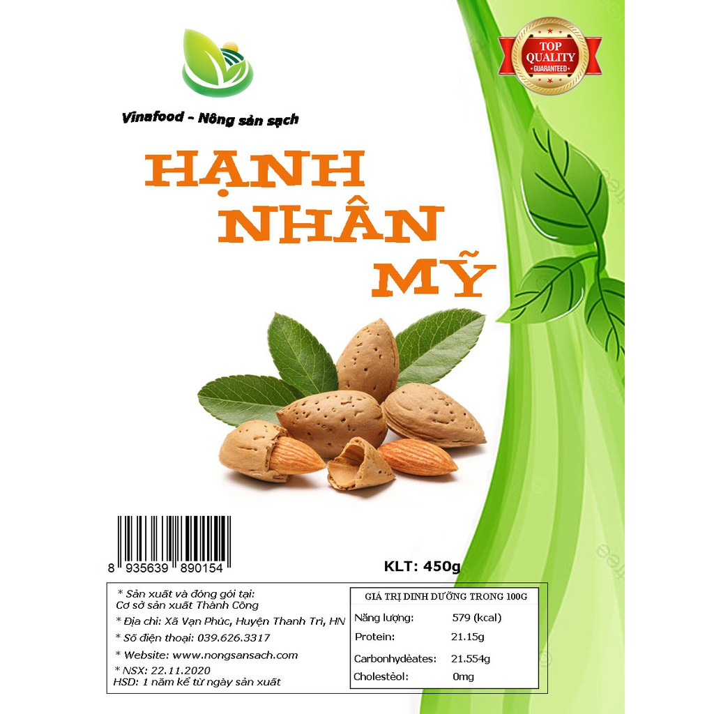 450g Hạt Hạnh Nhân Mỹ ❌FREESHIP❌ Vỏ Mỏng Rang Bơ - California Buttered Almond Size VIP | BigBuy360 - bigbuy360.vn