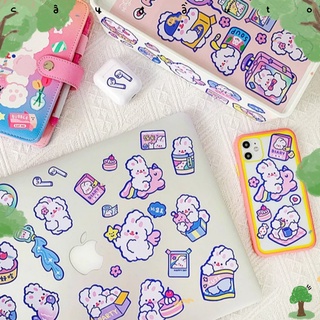 Bộ Hình Dán Fluffy Rabit Hàn Quốc - Milkjoy Korea Sticker Cây Đầu To