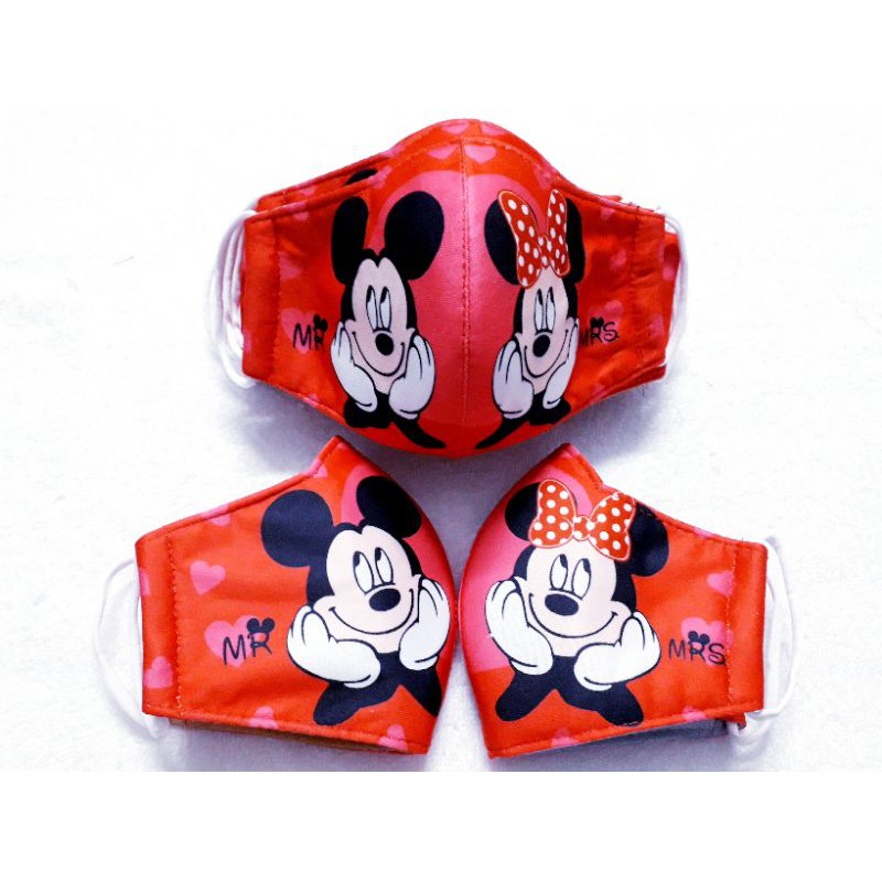 Khẩu trang vải Cao Cấp, size trẻ 15 x 22 cm, đỏ Mickey | BigBuy360 - bigbuy360.vn