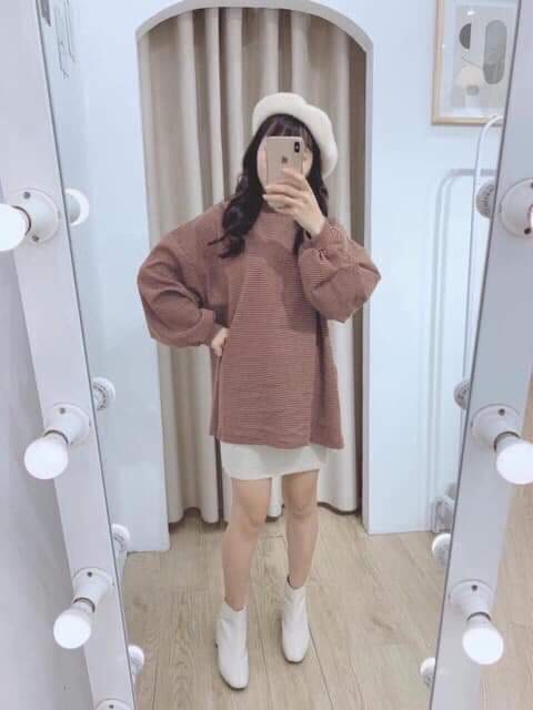 [Ảnh thật/Video] ÁO NỈ LEN KẺ SỌC CỔ 3cm style Ulzzang