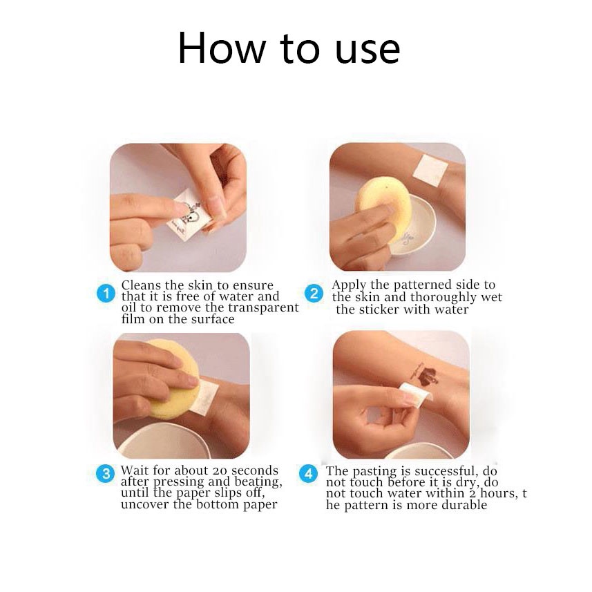 Set 10 Tấm Sticker Dán Hình Xăm Tạm Thời Hình Kỳ Lân Dễ Thương