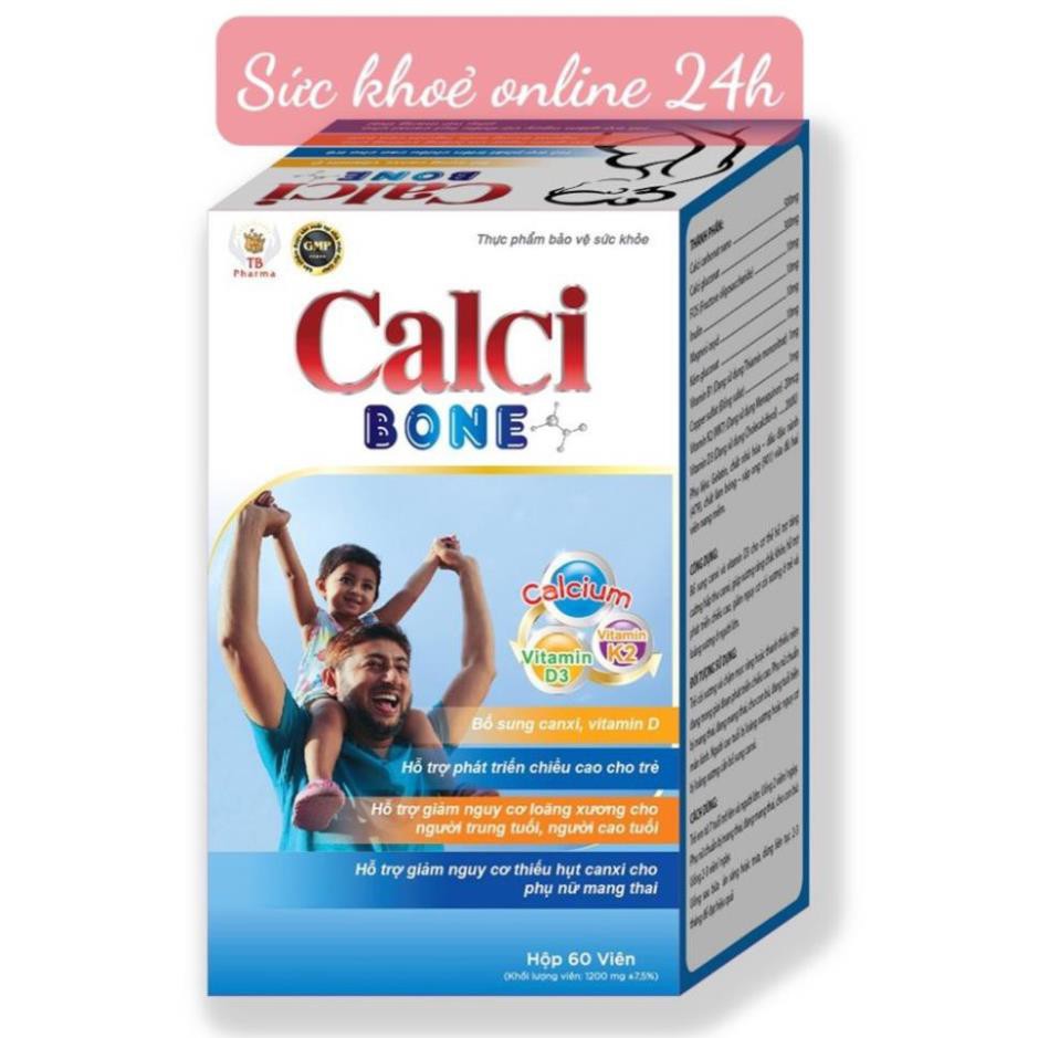 CALCI BONE - Tăng chiều cao cho Tuổi Dậy Thì, hỗ trợ tăng cường hấp thu canxi cho bà Bầu, Người Cao Tuổi