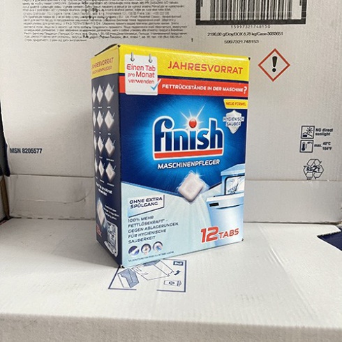 Viên vệ sinh Finish dùng cho máy rửa chén bát vỉ 3 viên {chính hãng }