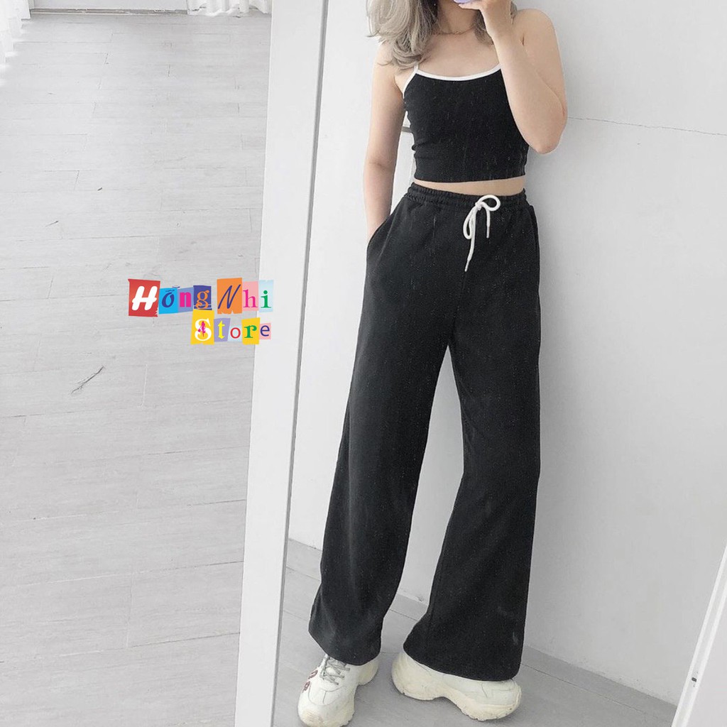 QUẦN JOGGER THUN DÀI DÂY RÚT LAI MÀU ĐEN LONG BASIC PANT - JOGGER DÂY RÚT UNISEX - MM | BigBuy360 - bigbuy360.vn