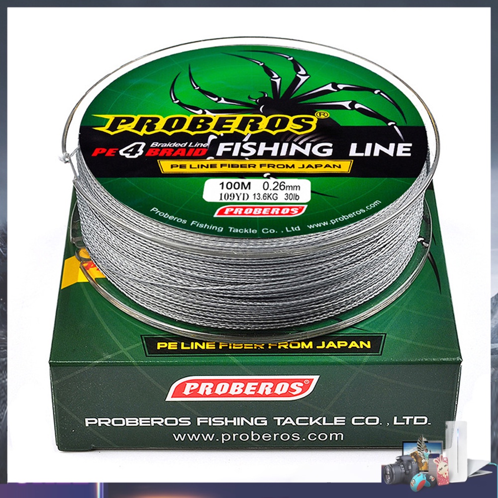 Cuộn dây câu cá bện 4 sợi PE dài 100m 0.4-10.0