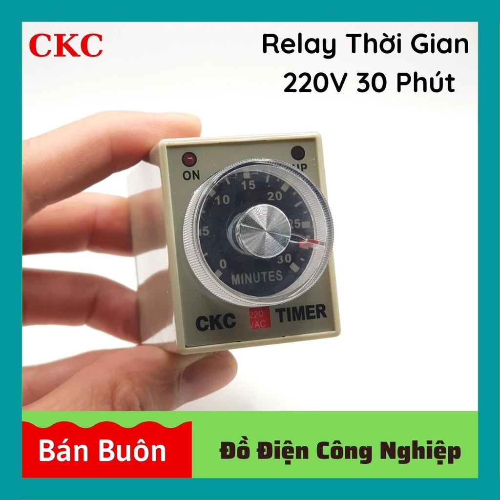 Relay thời gian CKC 220V 30 phút, rơ le thời gian, ckc 220v 30M