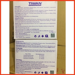 Thuốc duỗi tóc collagen TIWAN chất lượng nhất 500mlx2 siêu bóng mềm cao cấp