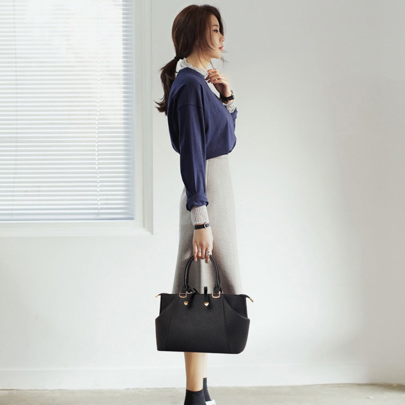 Túi xách tay đeo chéo 2 trong 1 phong cách âu cao cấp có nơ cột