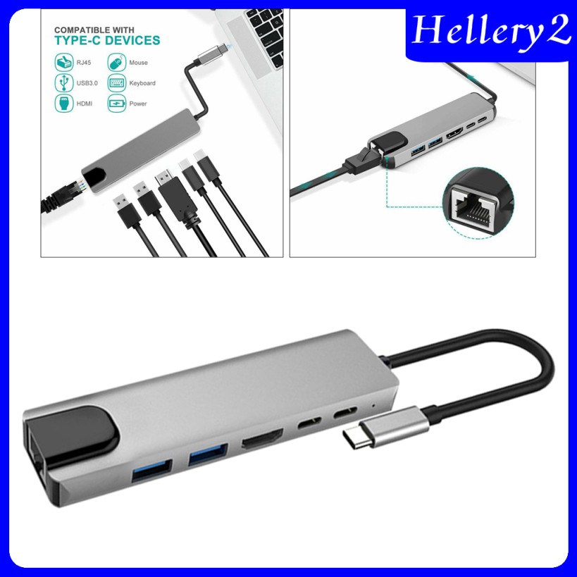 Bộ Chuyển Đổi 6 Trong 1 Usb 3.1 Sang 4k Hdmi Usb 3.0 Pd Rj45 Cho Macbook Pro | BigBuy360 - bigbuy360.vn