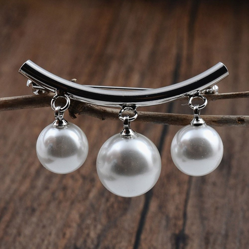 Ghim cài áo đính ngọc trai giả chống trượt thời trang