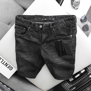 Quần Short Jean Nam Trơn 2 Màu Đen - Xám, Chất Vải Denim Cotton Co Giãn Dày Dặn, INF QD005417, SOMEHOW