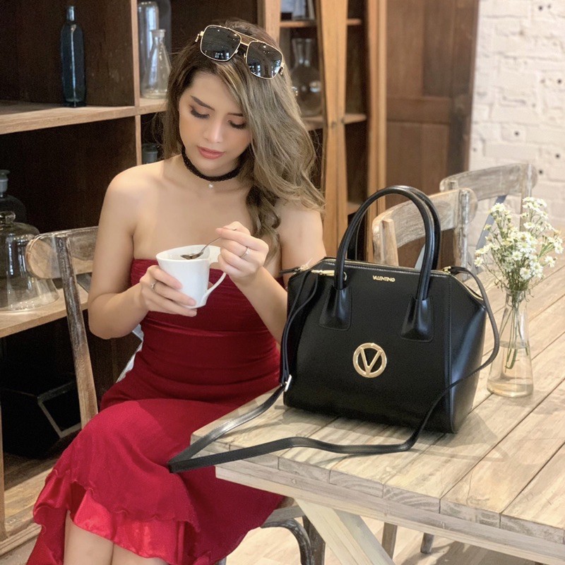 Túi VALENTINO satchel đen hàng Ý chính hãng