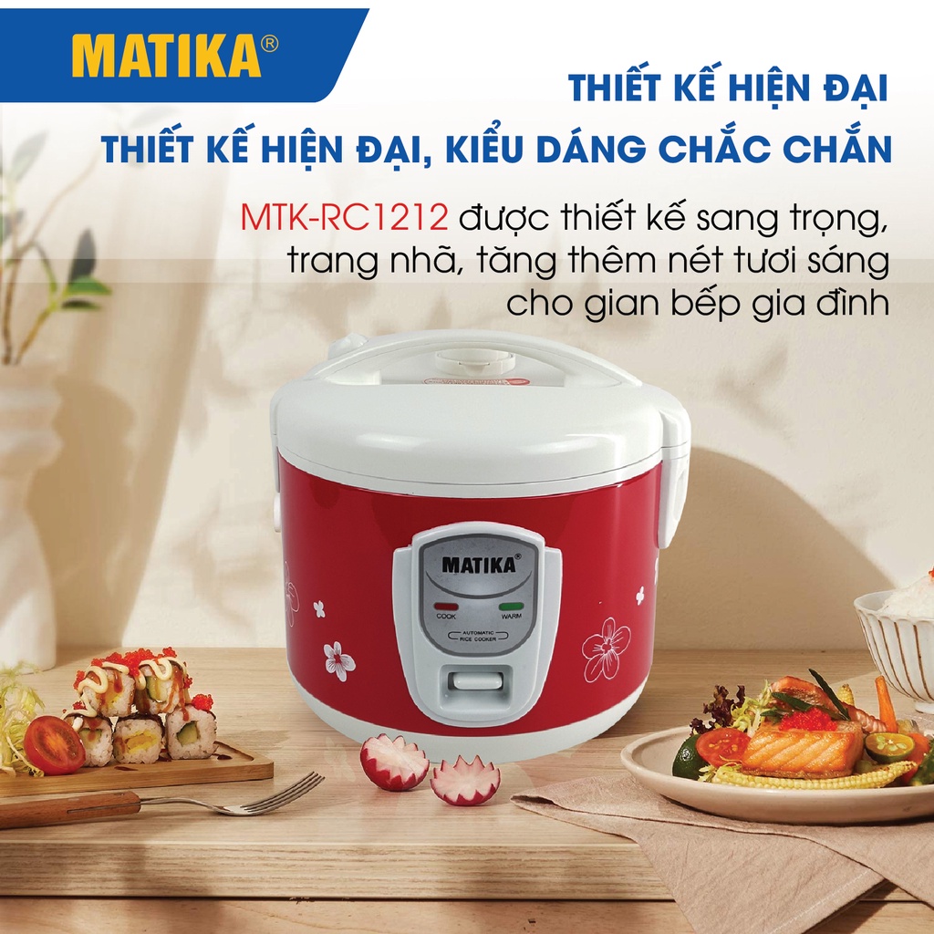 Nồi Cơm Điện MATIKA 1.5L MTK-RC1212