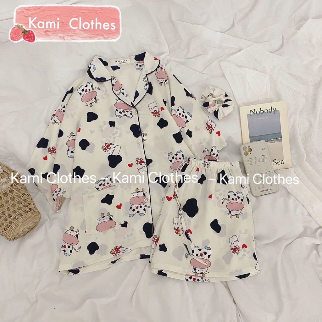 Đồ bộ nữ đũi mềm cộc tay, bộ pijama cao cấp Korea nhiều họa tiết dễ thương cho mùa hè - KAMI Clothes | BigBuy360 - bigbuy360.vn