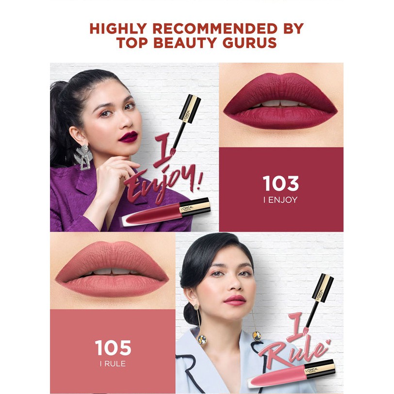 Son kem lì L'Oreal Rouge Signature Matte Lipstick nhiều màu 110 113 114 103 129 130 109 134 136