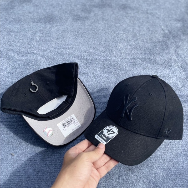 Nón MLB x 47 Brand Mỹ_Logo New York all black