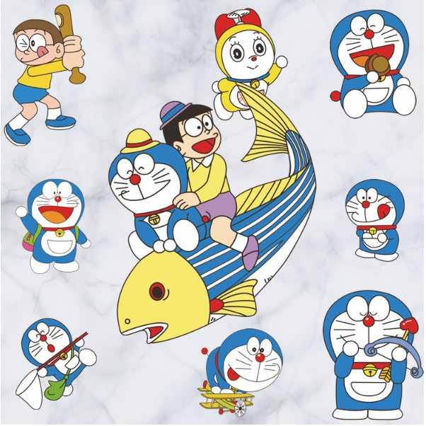 Decal trang trí tường Doremon Cá Chép