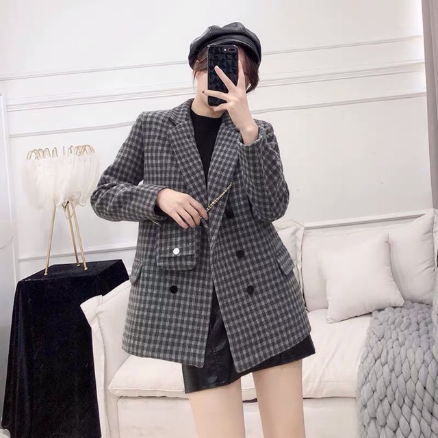 Áo vest dạ kẻ ô( sẵn 2 cái màu nâu, ghi giá thanh lý)