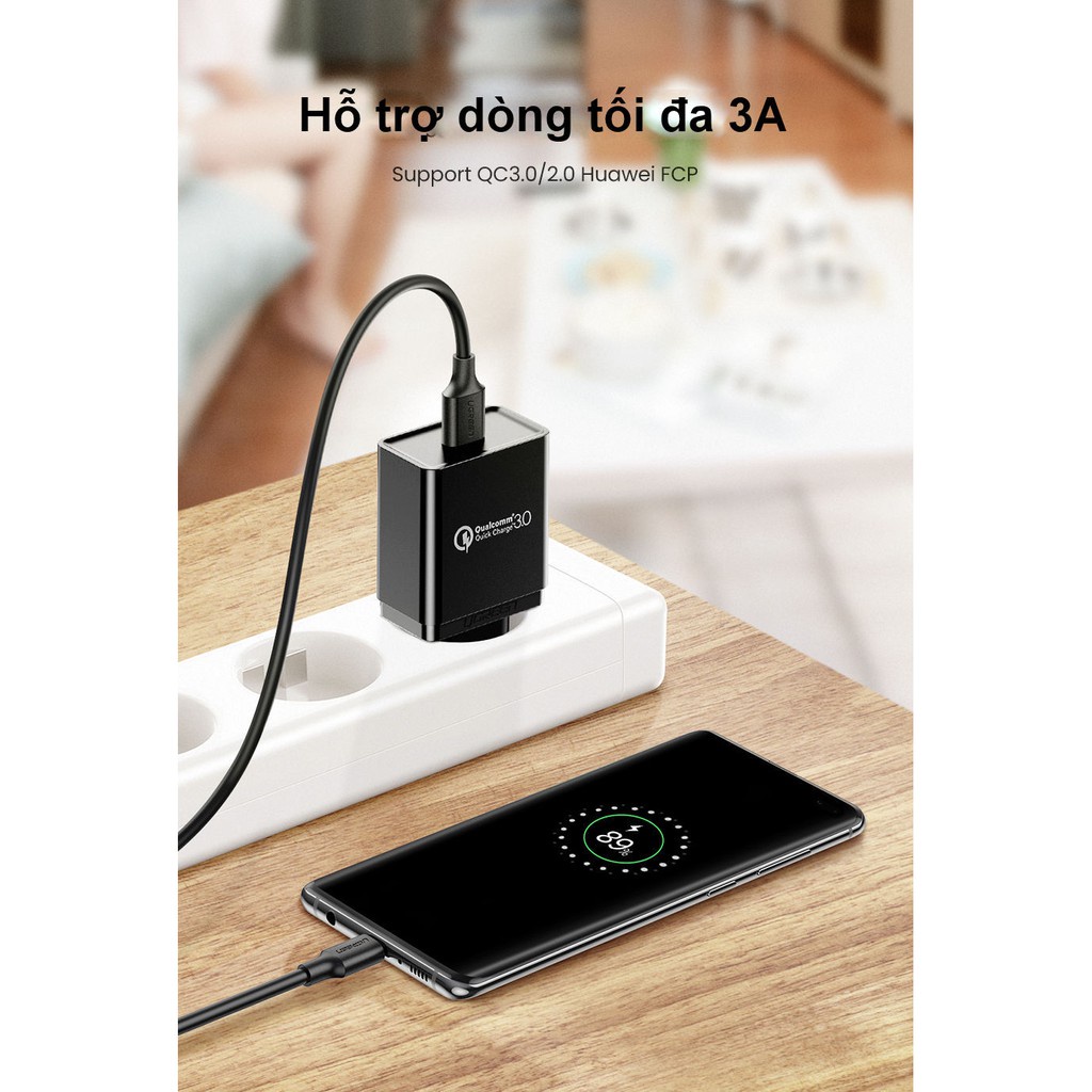 Cáp sạc USB A sang Type C Ugreen US184 Sạc nhanh dòng 3A | Tốc độ truyền lên đến 5Gbps | Bảo Hành 1 đổi 1 18 Tháng |
