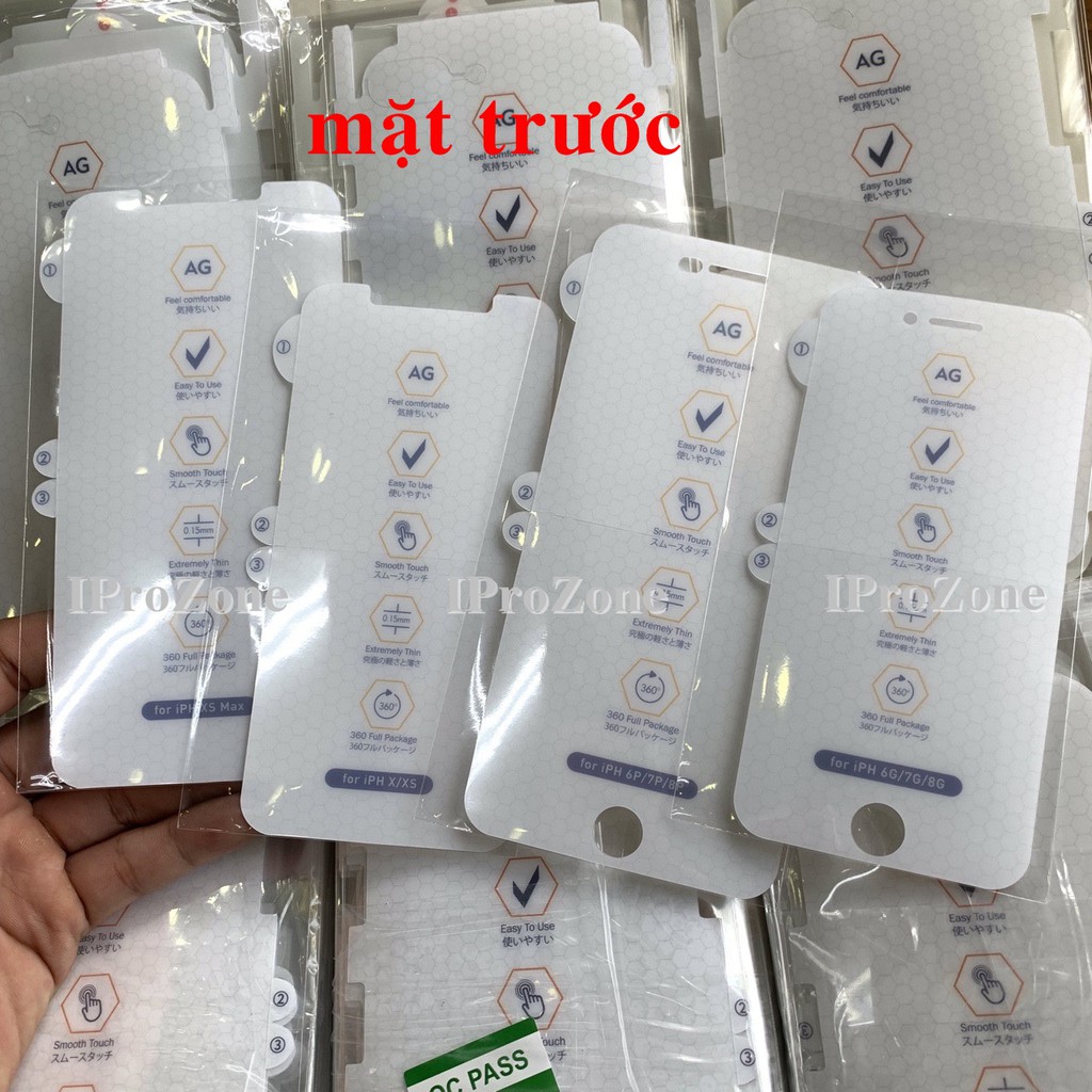 Dán PPF AG nhám chống vân tay dành cho IPhone mặt trước sau đủ mã