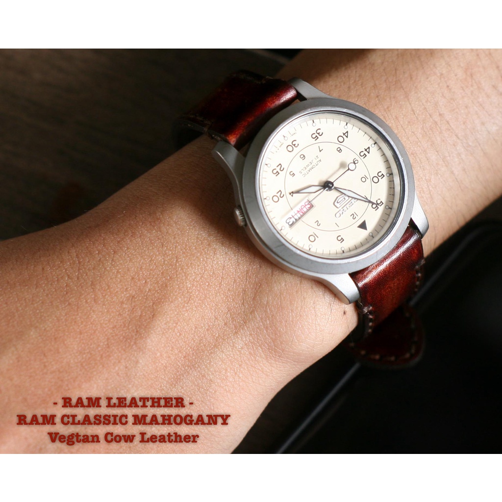 Dây Đồng Hồ Da Thật RAM Leather 1970 Mahogany Da Bò Italia Vegtan Bền Đẹp
