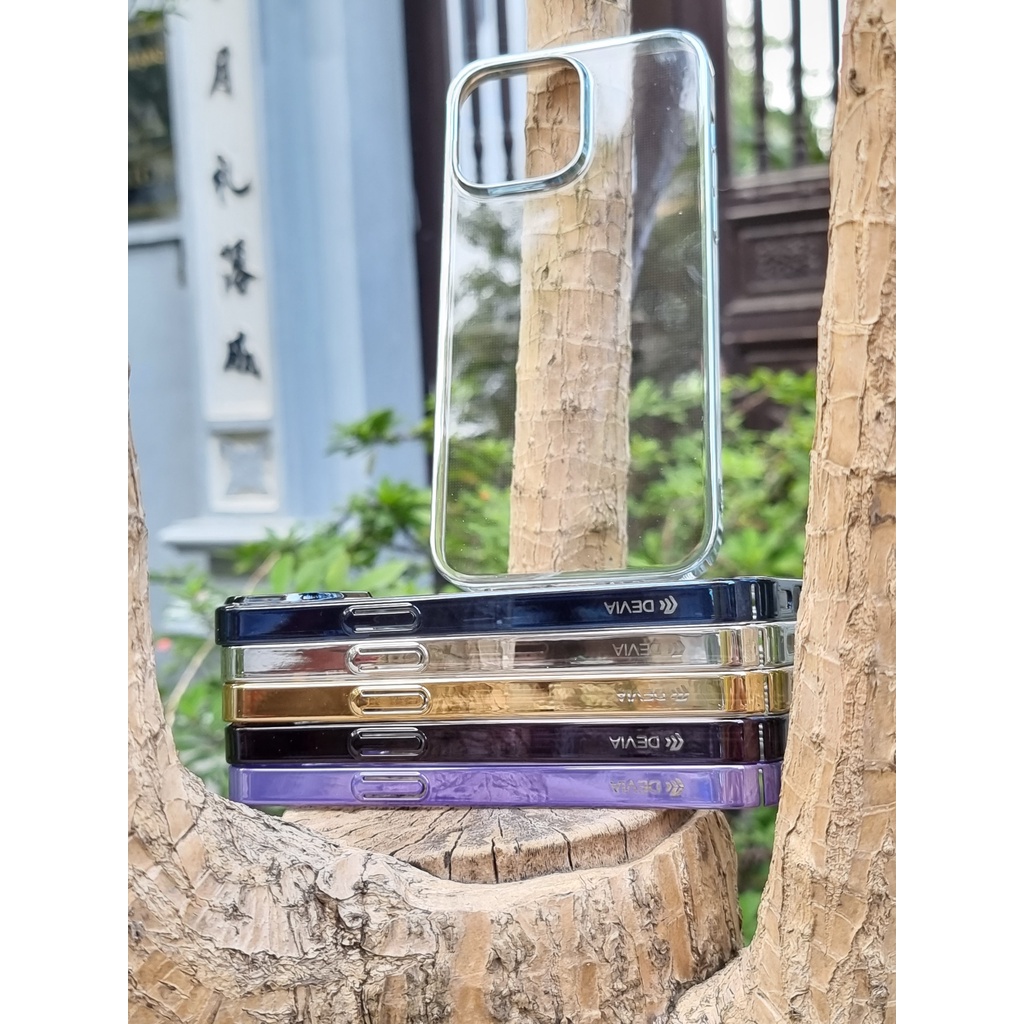 Ốp lưng Devia trong cứng viền màu Glimmer cho iPhone 14, 14 Max, 14 Pro, 14 Pro Max chính hãng không ố màu