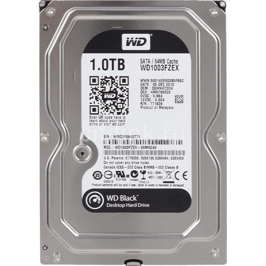 Kết quả hình ảnh cho Ổ cứng Western Digital Caviar Black 1TB 64MB Cache