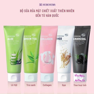 Sữa Rửa Mặt Cho Da Hỗn Hợp Chiết Xuất Trà Xanh Hebeheba Real Greentea Cleansing Foam 120ml