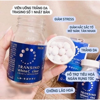 Viên uống trắng da của nhật transino white c clear 120v giúp da căng mượt, đàn hồi và chống viêm