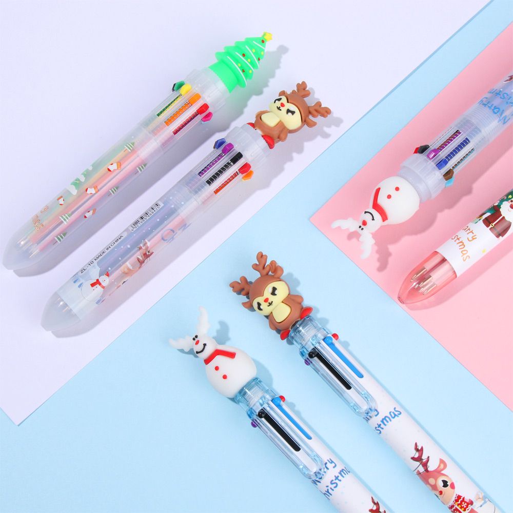 Bút Bi 6/10 Màu Họa Tiết Ông Già Noel Dễ Thương Dành Cho Học Sinh