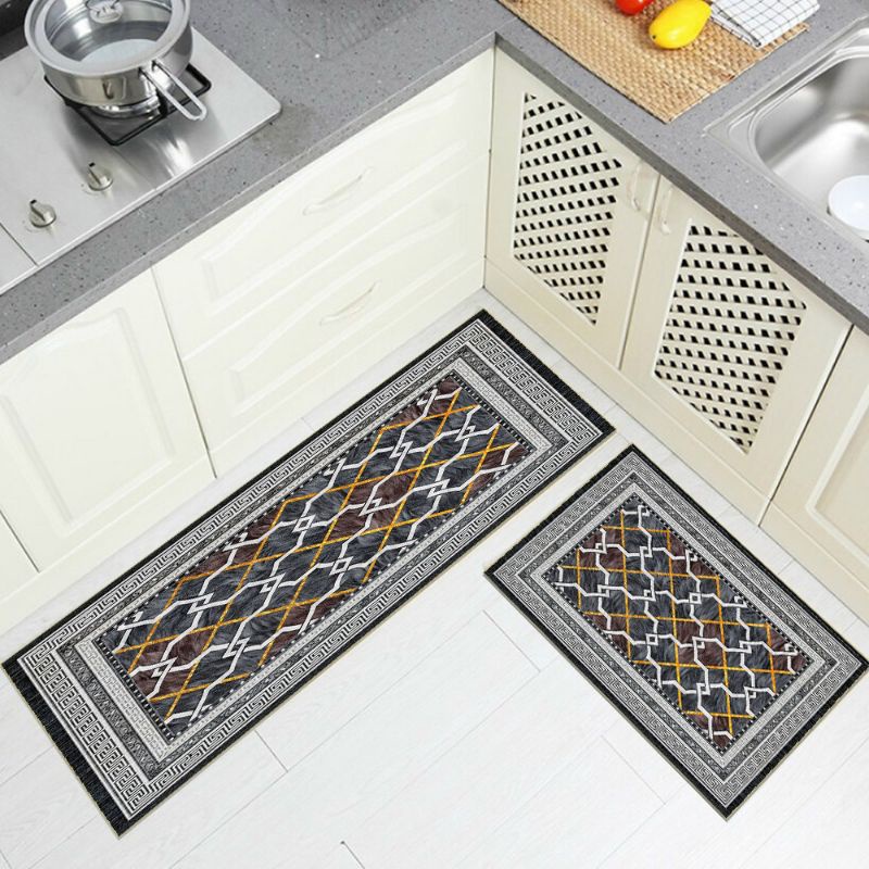 Bộ 2 thảm bếp ,thảm lau chân 3d thương hiệu  chống trơn trượt siêu thấm hút