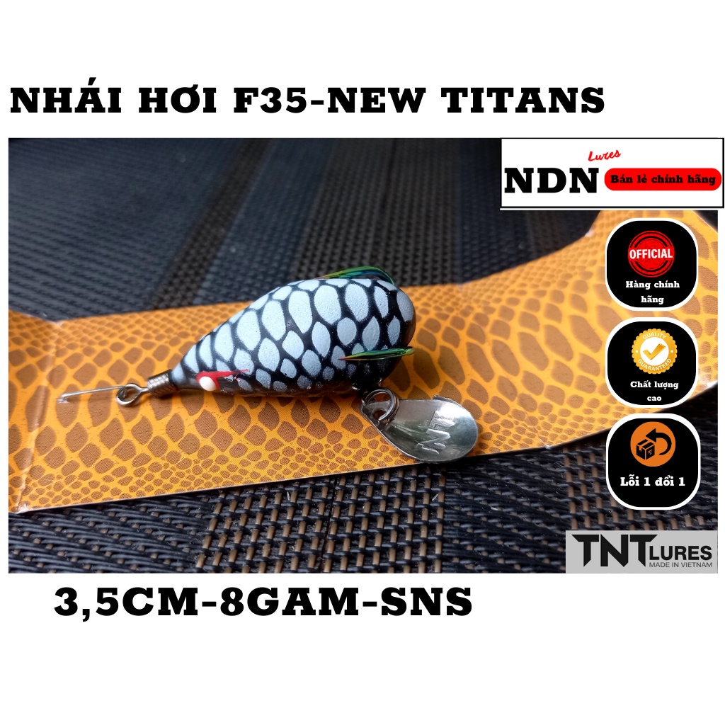 Mồi lure NHÁI HƠI F35 TNT Lures, mồi giả câu cá lóc 3,5cm-8gam-action chìm NEWS TITAN