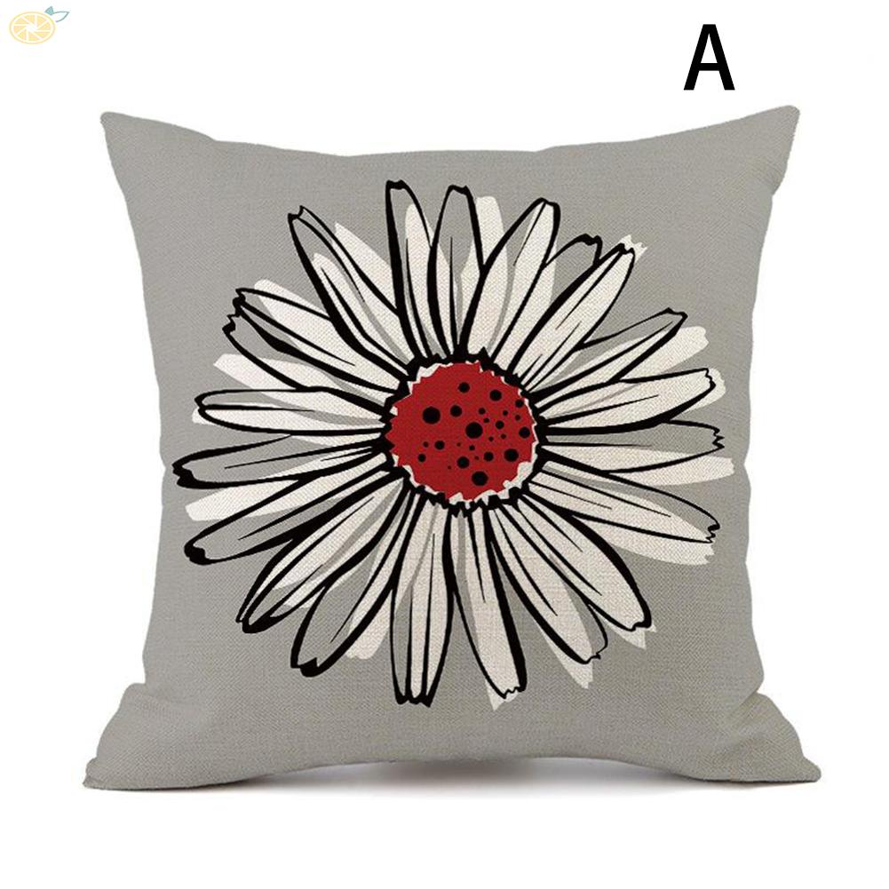 【VARSTR】Pillowcase 45x45cm Car Waist Geometric Floral Linen Pattern Pillow Cover