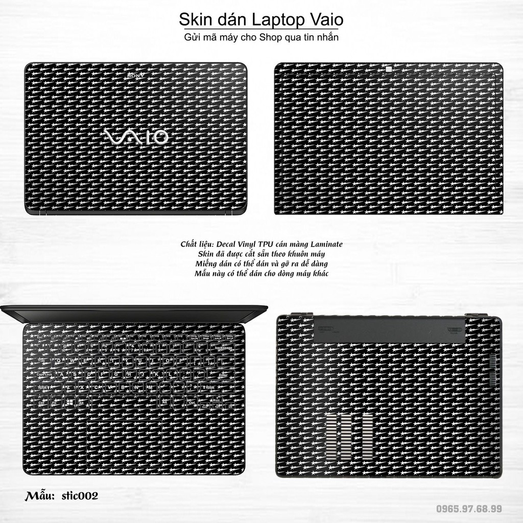 Skin dán Laptop Sony Vaio in hình Hoa văn sticker (inbox mã máy cho Shop)