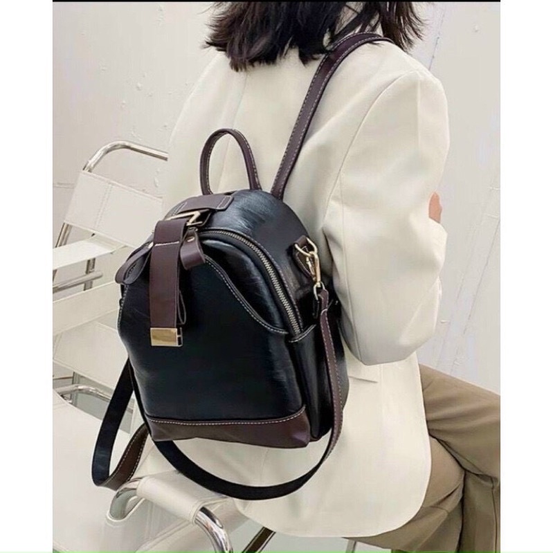 Balo da mềm PU cao cấp tiện dụng phong cách Hàn Quốc