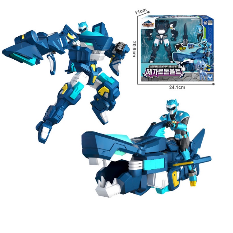 Mô hình miniforce Robot siêu khủng long cá mập Megalodon cùng siêu nhân Volt đồ chơi trẻ em