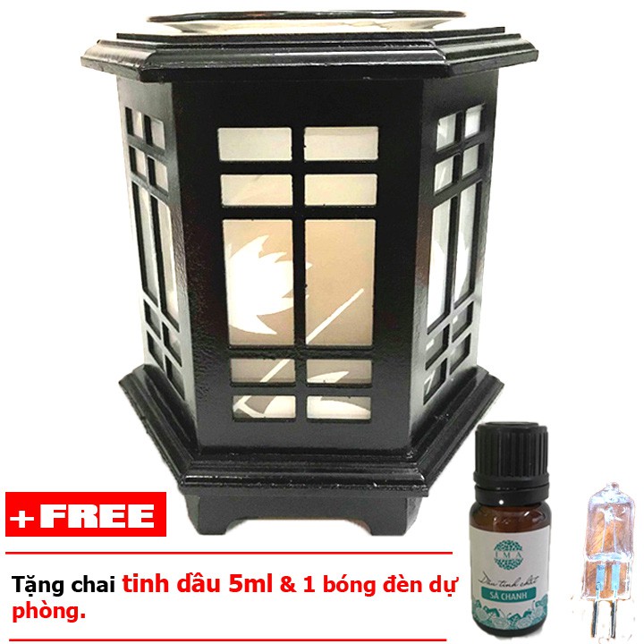 Đèn xông tinh dầu chất liệu gỗ
