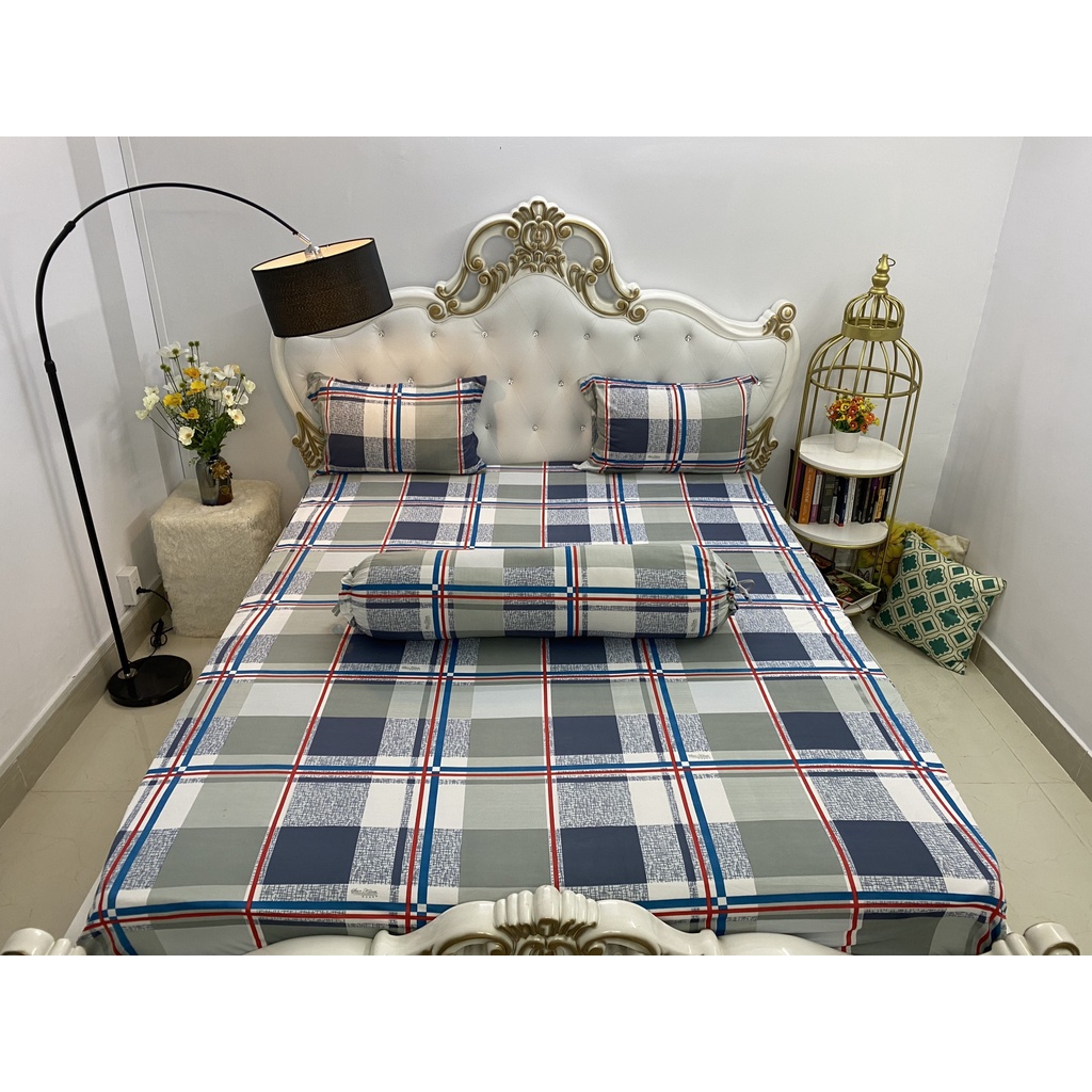 Bộ Drap Thun Hàn Quốc Mát Lạnh 1m8x2m { 4 món }nhiều màu