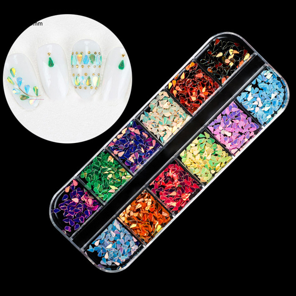 [Hàng mới về] Hộp kim sa trang trí móng tay nghệ thuật DIY lấp lánh thời trang