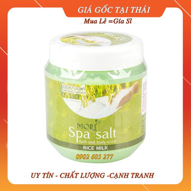 [Hàng chính hãng] Muối Tắm Tẩy Tế Bào Chết Mori Hương Sữa Gạo Spa Salt Bath &amp; Body Scrub Thái Lan