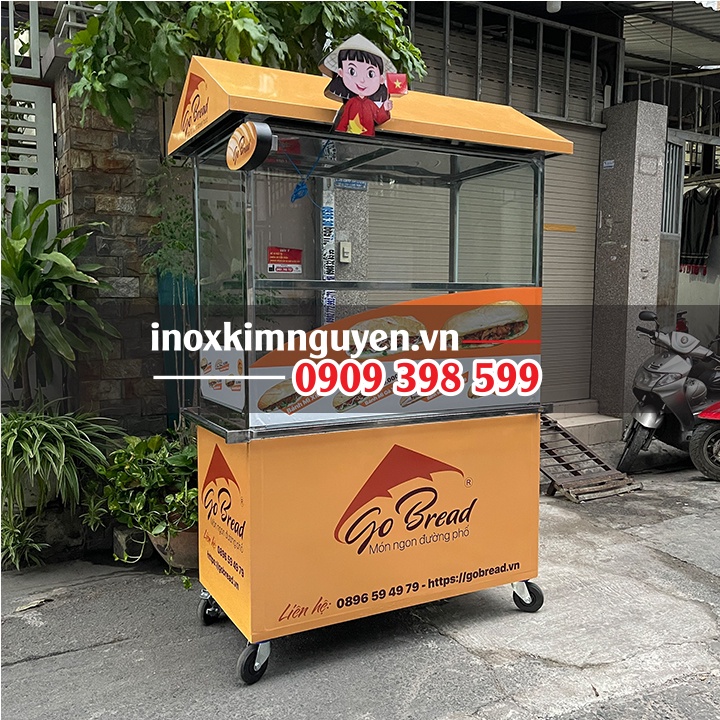 Thiết kế xe bánh mì đẹp giá rẻ 1M2