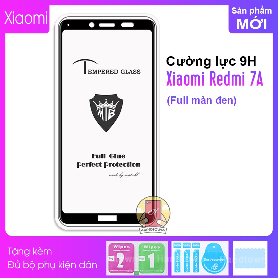 Cường Lực 9H Cho Xiaomi Redmi 7A, Full Keo Thế Hệ Mới