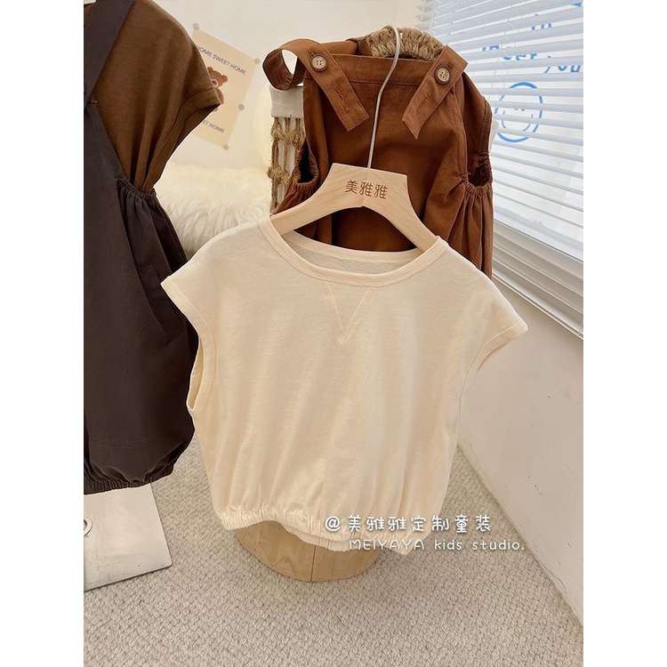 Quần Yếm Ngắn 5 Lớp Cài Nút Phong Cách Hàn Quốc Thời Trang Mùa Hè Cho Bé Gái