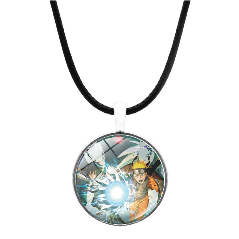 Vòng cổ Da Mặt Đá Quý Hình Naruto Hatake Kakashi Thời Gian gem Cao Cấp Sáng Tạo Quà Tặng Trang Sức