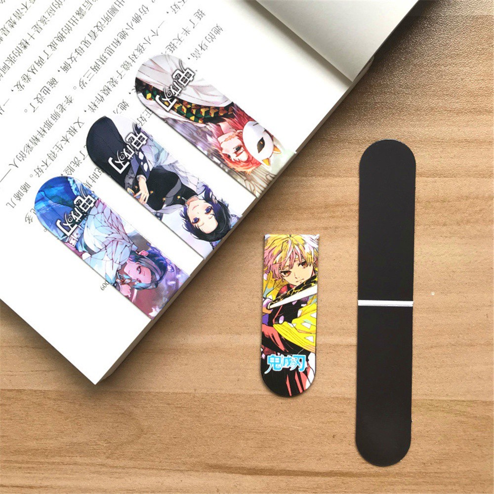 Set 6 Thẻ Đánh Dấu Sách Từ Tính Hình Demon Slayer Kamado Tanjirou Kimetsu No Yaiba Đặc Biệt Nhiều Màu