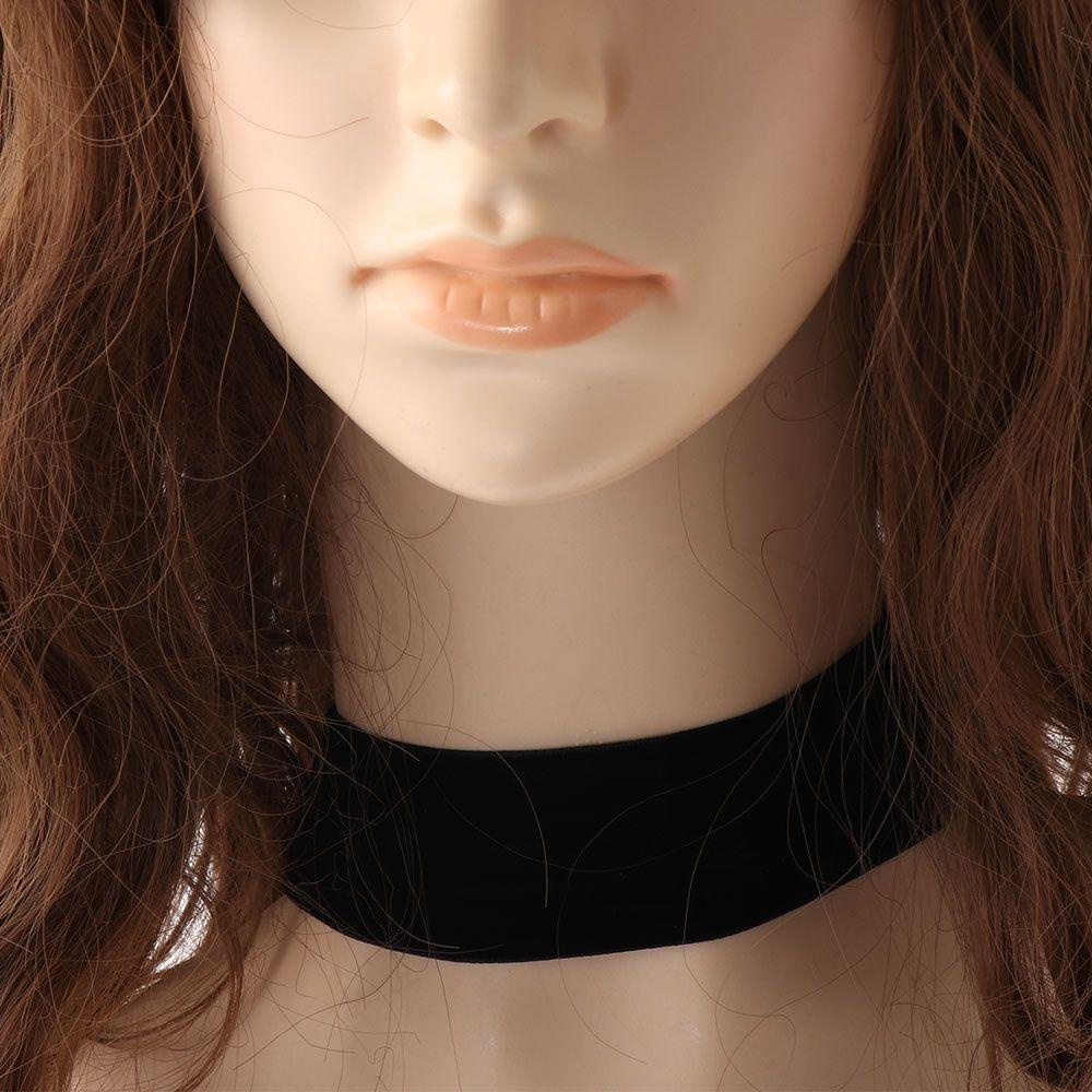 1 Vòng Cổ Choker Dây Nhung Thắt Ruy Băng Đen Cổ Điển Có Thể Điều Chỉnh