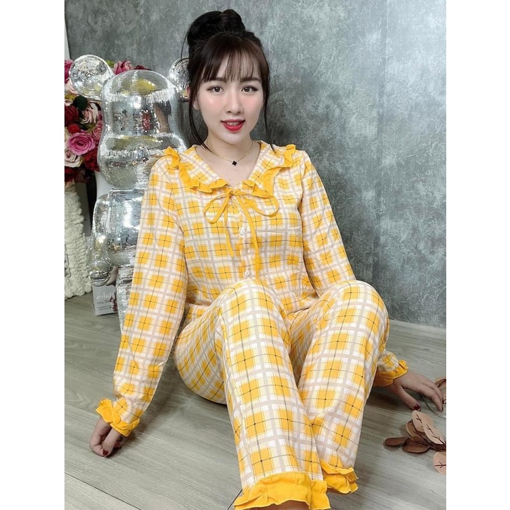 Đồ bộ mặc nhà nữ , chất lụa loại một mềm mịn, tay dài , quần dài | BigBuy360 - bigbuy360.vn