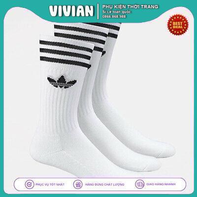 Vớ ADIDAS cổ cao 3 sọc [ Hàng loại ] Tất thể thao nam nữ sợi COTTON thấm hút mồ hôi, kháng khuẩn, khử mùi