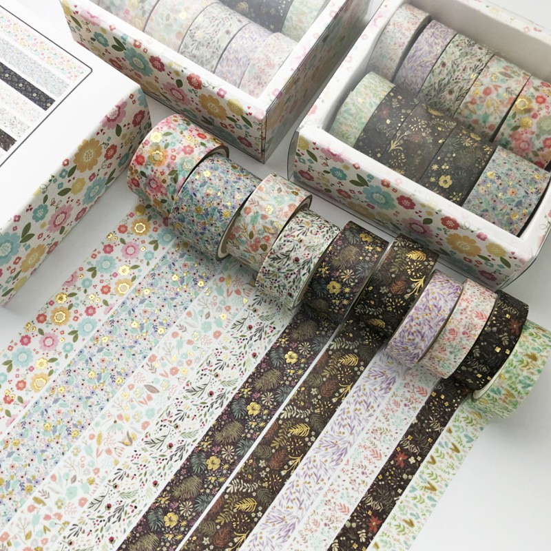 Washi tape set 10 cuộn MUOGOO - Băng dính giấy trang trí